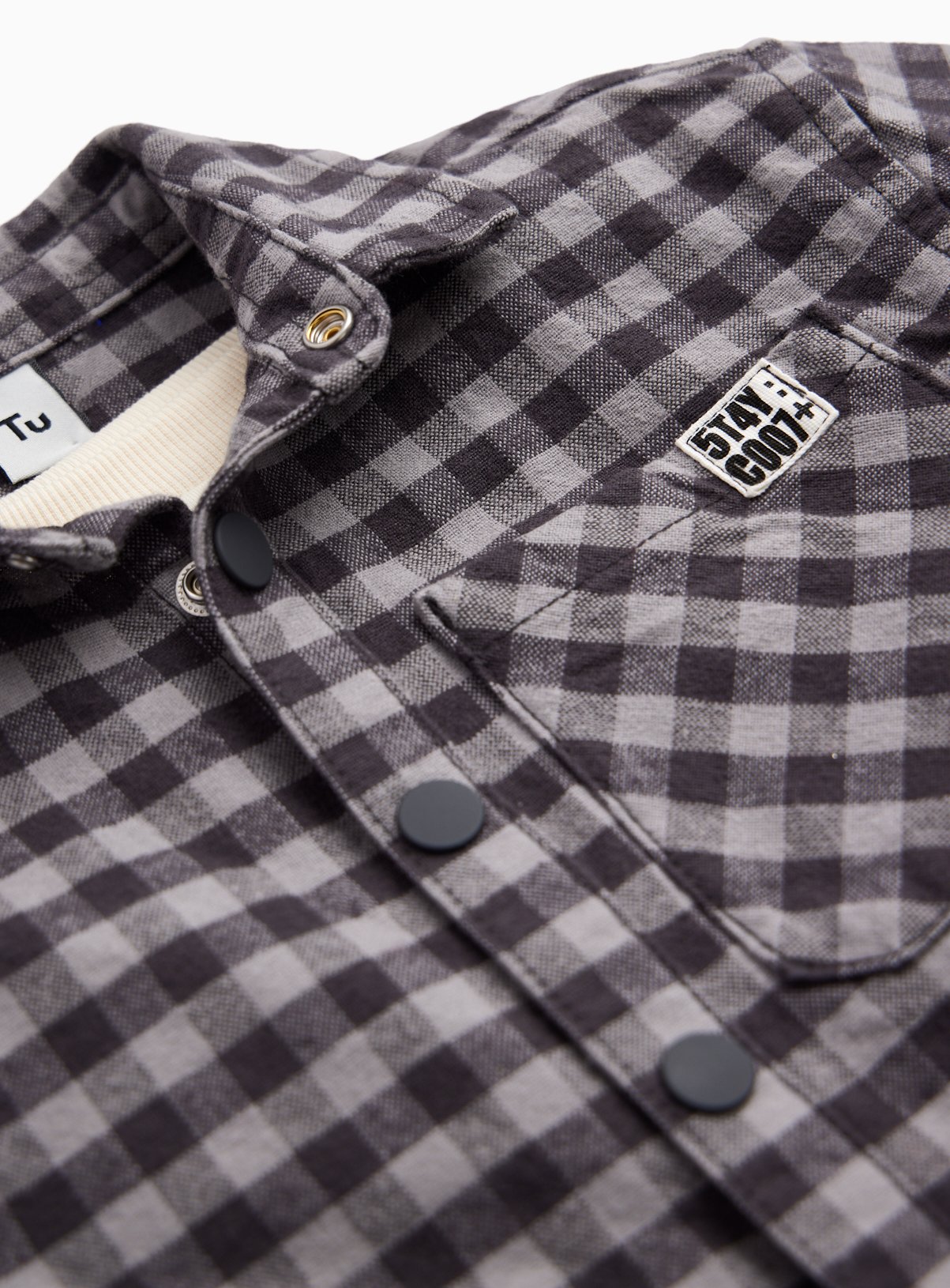 Grey Gingham Overshirt & Bear T-Shirt Set 7-8 years - Image 3 thumbnail